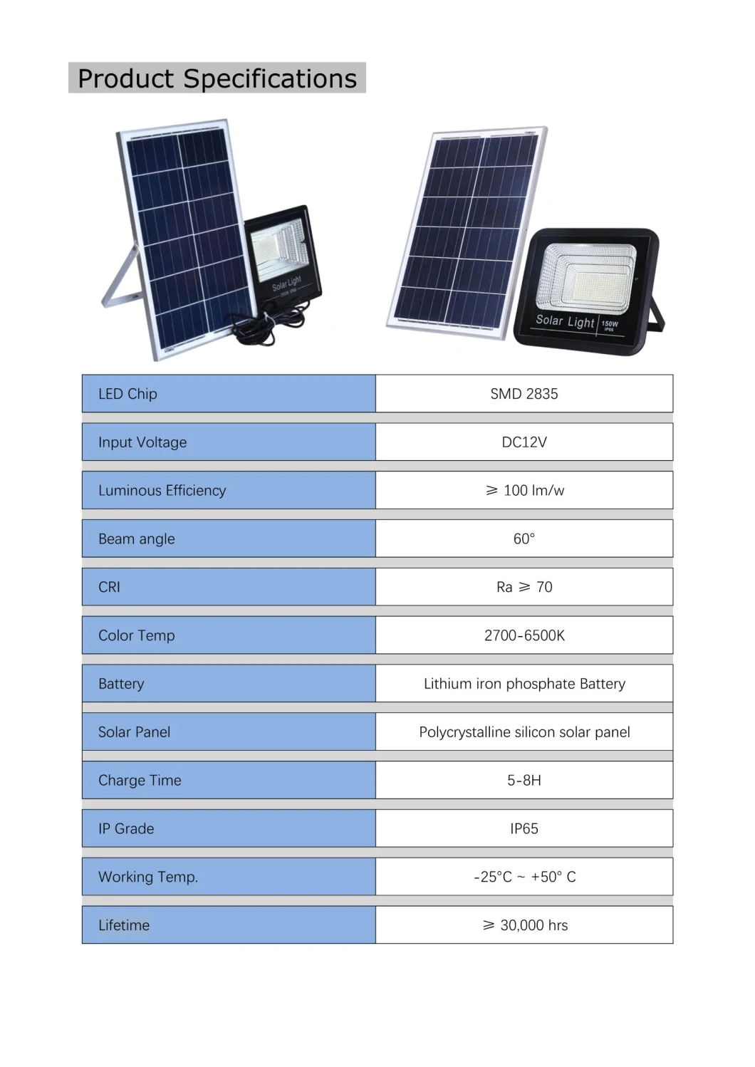 200W Lampu LED Surya Luar Ruangan 150W 300W Solar Flood Light 1