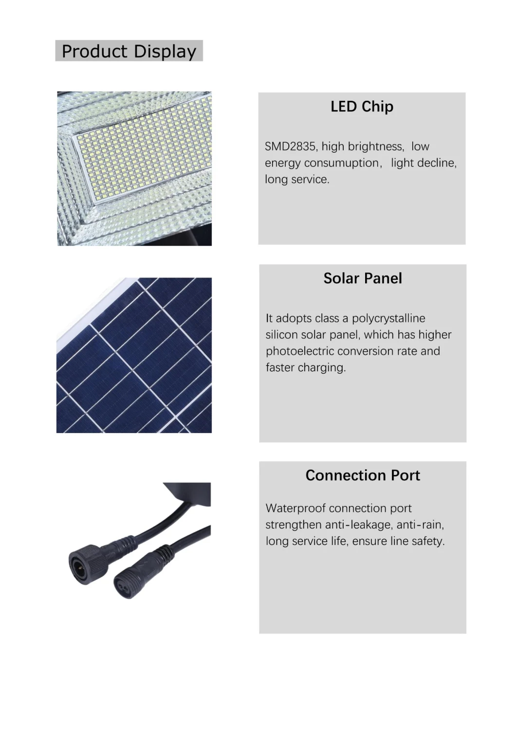 200W Lampu LED Surya Luar Ruangan 150W 300W Solar Flood Light 2