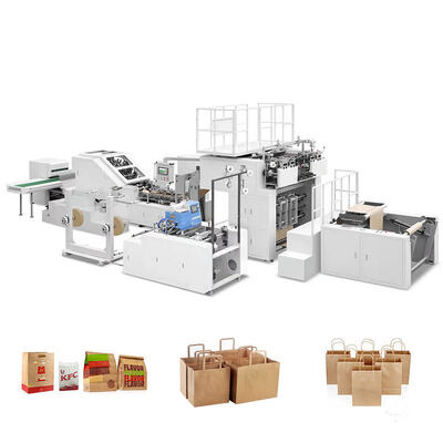 Kecepatan Produksi 30-80 Kantong per menit Mesin Pembuat Kantong Kertas dengan Printer Flexo CMYK ideal untuk kebutuhan cetak kustom
