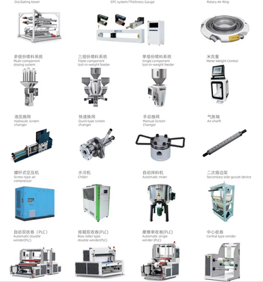 PLC Dengan Sistem Kontrol Layar Sentuh Film Extruder Mesin Pertanian Aplikasi Diameter Sekrup 55mm 2 atau 65mm 2mm