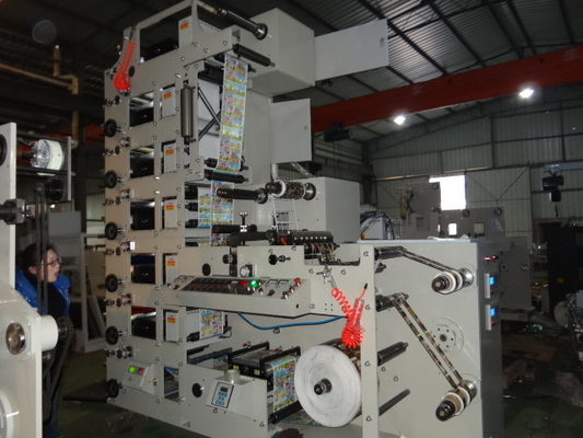 Printer Label Flexo Berkecepatan Tinggi untuk Stiker Film Kertas dengan UV Varnish Laminating, Mesin Cetak Label Flexo 1-8 Warna