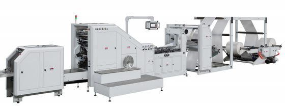 330/330L/330XL/450/450L/450XL+HJ-41100/41400/41100R/41400R Roll Feeding Flexo Printing Kantong Kertas Kraft Persegi Bawah Mak