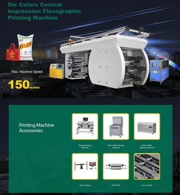 Mesin Cetak Flexo 4 Warna Berkecepatan Tinggi untuk Kantong Kertas # Roll To Roll Kertas Mesin Cetak Flexo 60m/Min 4 Warna