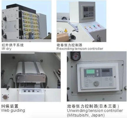 Mesin Cetak Label Flexo Berkecepatan Tinggi, Anilox Roller, IR Drier, Mesin Cetak Label Flexo 220V 380V Dengan UV Varnish