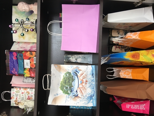 Mewah Dicetak Menangani Kantong Kertas Lilin Kemasan Perhiasan Tahan Minyak
