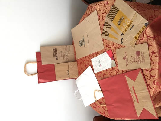 Mewah Dicetak Menangani Kantong Kertas Lilin Kemasan Perhiasan Tahan Minyak